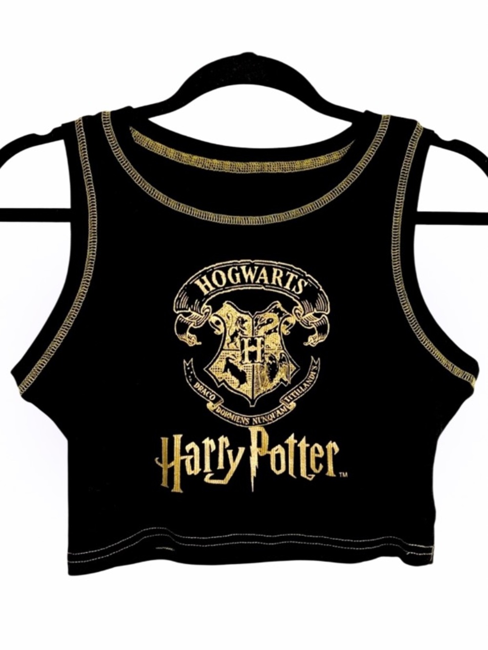 Romwe Wizarding World Harry Potter “Hogwarts” Cropped Graphic Tank Top